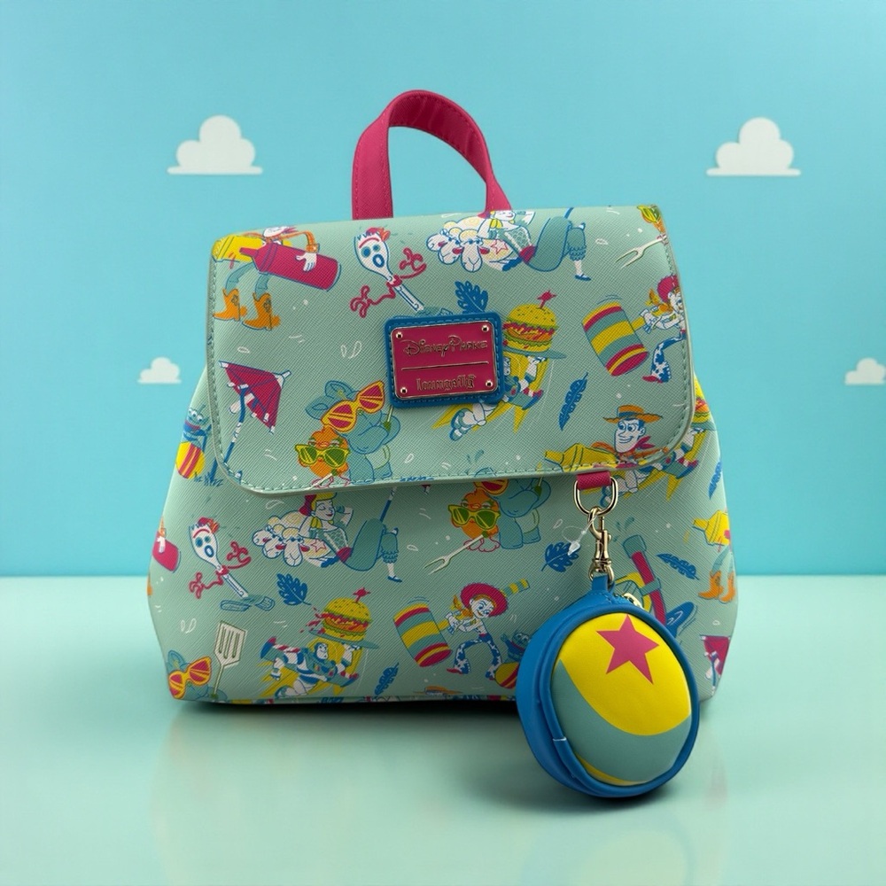 Disney Loungefly Toy Story 4 Backpack Coin Purse Set Summer Splash 2023